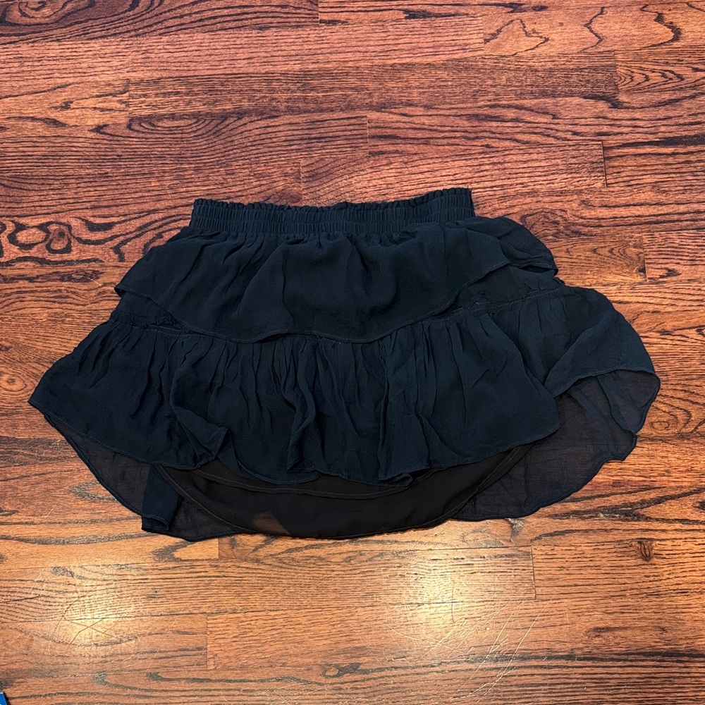 LoveShackFancy Navy Ruffle Mini Skirt - Picture 2 of 4